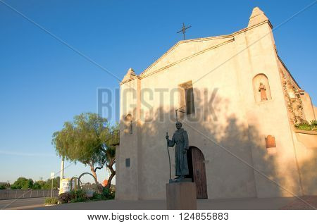 April 3 2016: Photo of Mission San Gabriel Arcangel which is located in San Gabriel Californa USA.