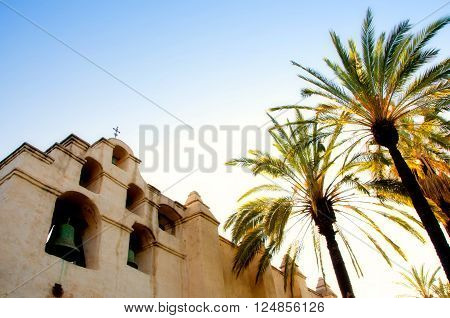 San Gabriel California USA./April 3 2016: Photo of Mission San Gabriel Arcangel