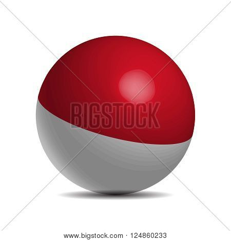 Indonesia flag on a 3d ball, vector illustration