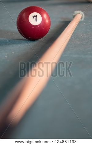 Billard balls on a green billard table