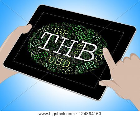 Thb Currency Represents Thai Baht And Coinage