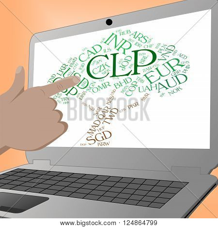 Clp Currency Shows Chilean Peso And Coin
