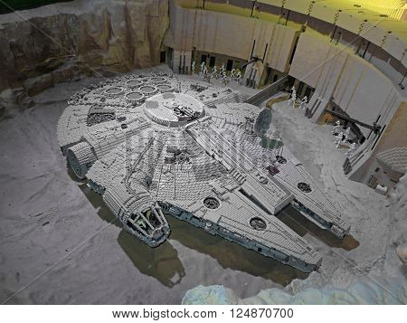JOHOR MALAYSIA  - NOVEMBER 11:  Star Wars Star Ship  LEGOLAND MINILAND Malaysia Theme Park November 11, 2014  in Johor, Malaysia
