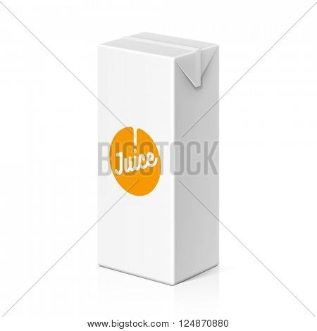 Juice or milk package mock up, 200ml. Vector illustration.