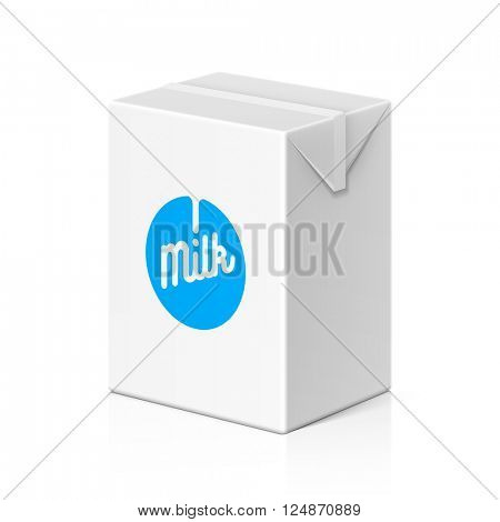 Milk or juice package mock up, 200ml. Vector illustration.