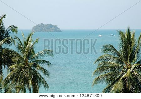 Sea view over Kai Bae Koh Chang island Thailand.