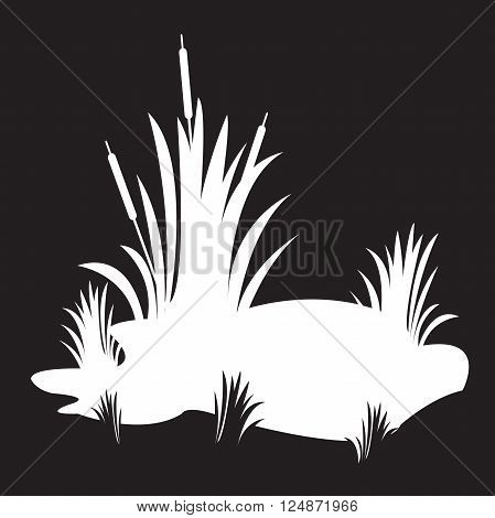 stencil simple swamp on a black background
