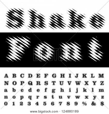 vector linear raster blurry shake font