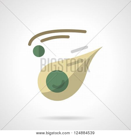 Space research. Meteorites, asteroids, bolides. Astronomy science. Flat color style vector icon. Web design element for site, mobile and business.