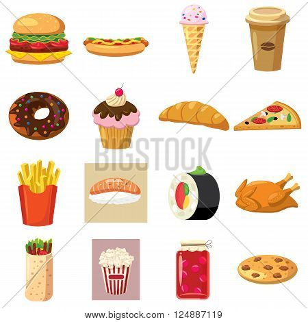 Food set icons use for any design