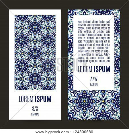 Antique vintage background azulejos in Portuguese tiles style. Blue pattern for invitations greeting cards happy birthday Portuguese weddings.