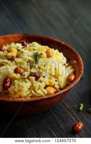 Pongal Lentil rice Indian food made with dal