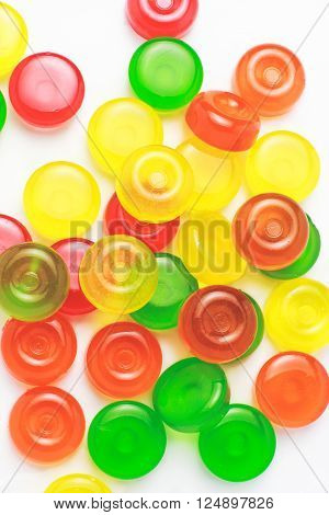 Candies on white background. multi color isolated