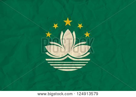 Vector image of the Macau  paper flag