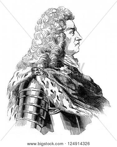 George II, vintage engraved illustration. Colorful History of England, 1837.