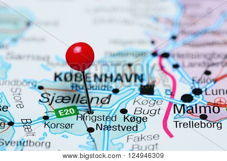 Ringsted pinned on a map of Denmark