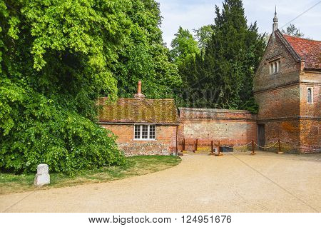 Houses in Backyard of Audley End House in Essex in England. It is a medieval county house. Now it is under protection of the English Heritage.