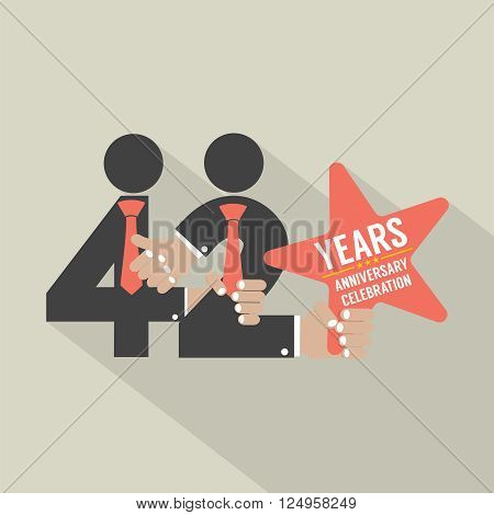 42nd Years Anniversary Typography Design Vector Illustration. EPS 10
