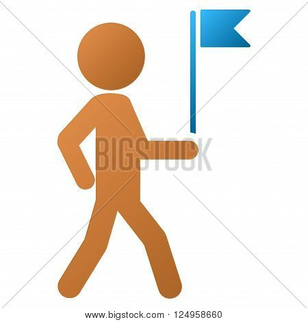 Child Flag Guide vector toolbar icon for software design. Style is a gradient icon symbol on a white background.