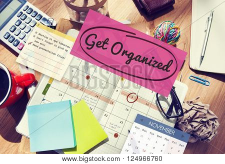 Get Organized Tidy Up Clean Schedule To Do Concept