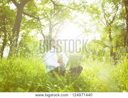 Green Business Outdoors Environment Concept