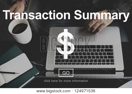 Transaction Summary Accounting Financial Taxation Concept