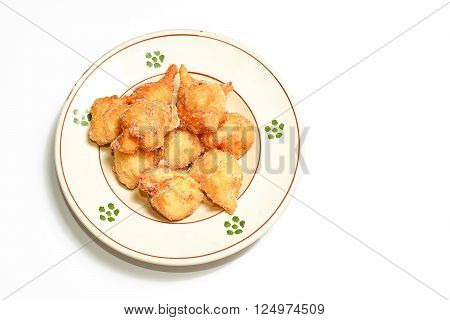 Sud italian (Apulia) typical plate in december: pittule o pettole