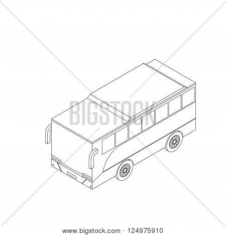 Isometric bus icon for infographics and web design