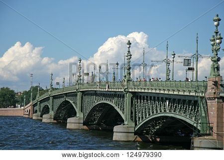 St. Petersburg, Russia - July 18, 2009: Trinity Bridge In St. Petersburg