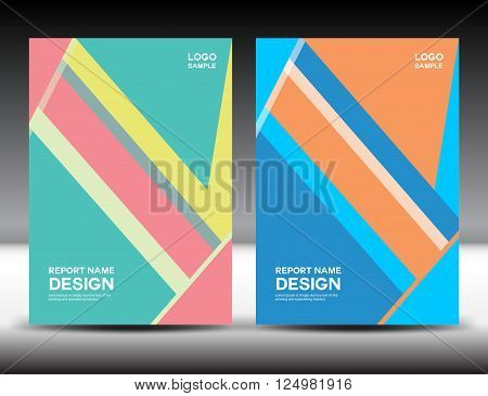 Cover design templates collection annual report cover booklet vector illustration