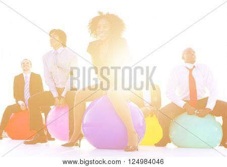 Business People Relaxing and Having Fun Concept