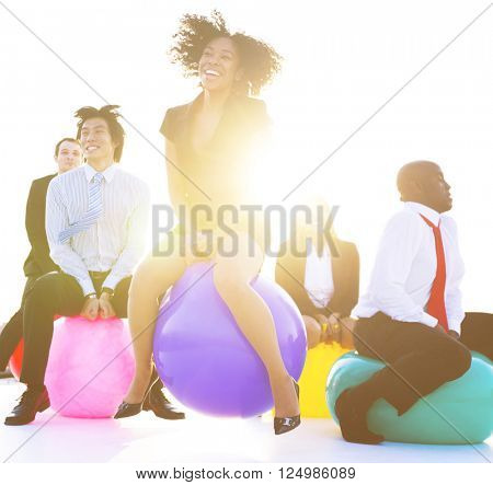 Business People Relaxing and Having Fun Concept