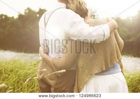 Senior Adult Love Affection Care Together Concept