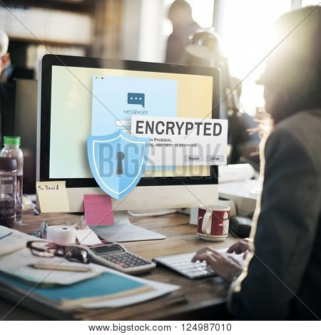 Encrypted Information Data Binary Password Safe Concept