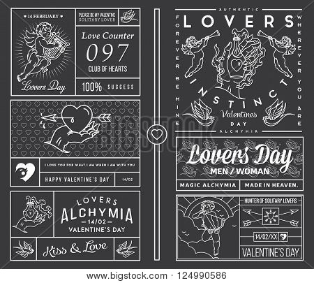 Lovers Greeting illustrative Cards white on black