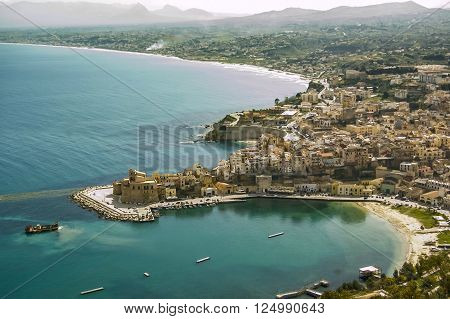 view on Castellammare del Golfo in Sicily, italy
