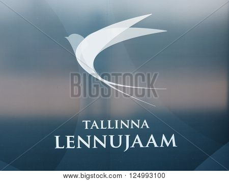 TALLINN ESTONIA - CIRCA JUNE 2012: Tallinna Lennujaam (meaning Tallinn airport in Estonian language) logo
