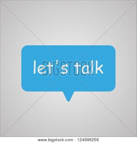 Blue label with the text on a grey background