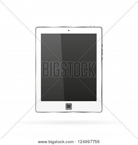 White tablet in a realistic style on a white background
