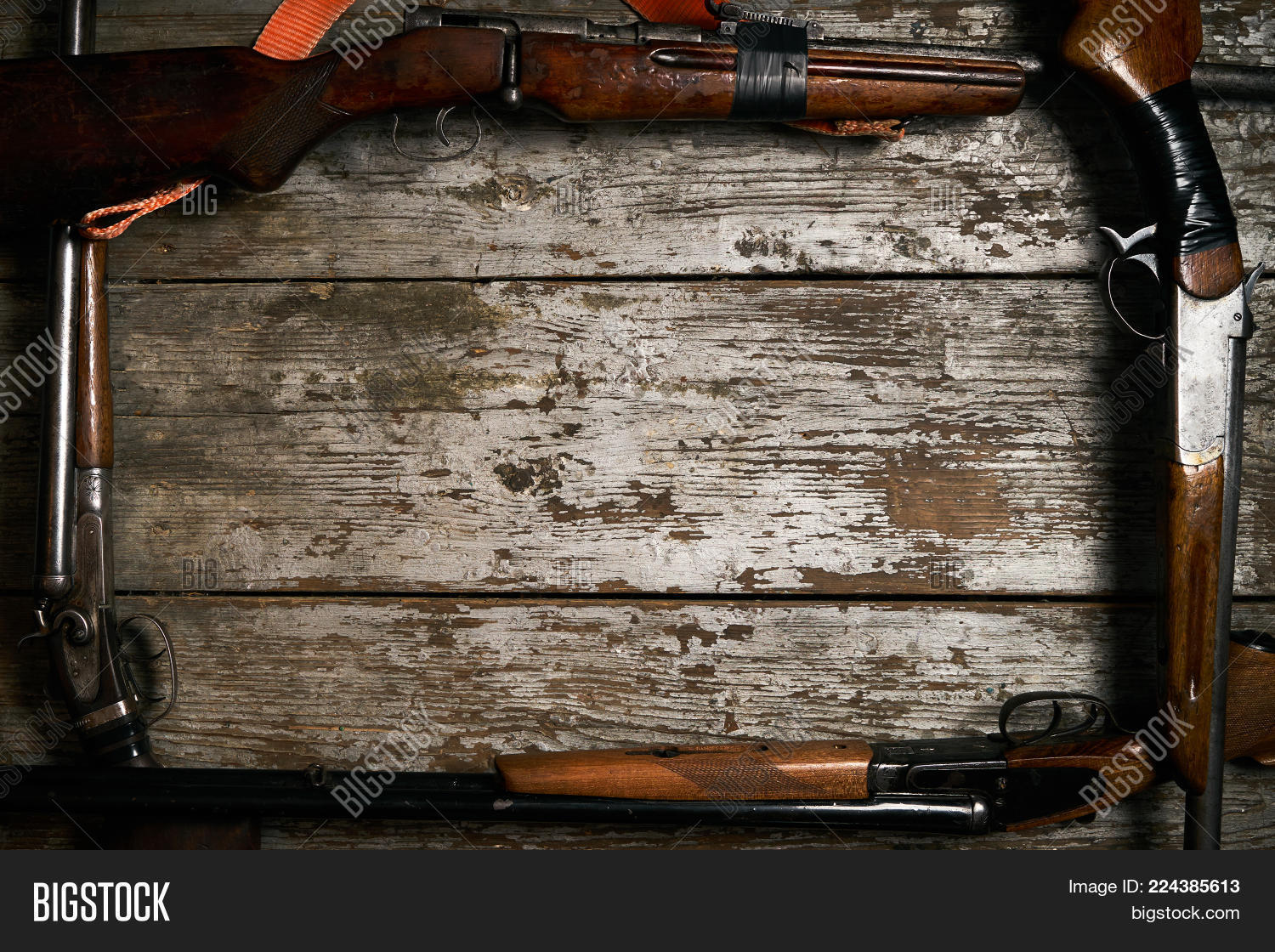 Hunting Guns Frame On Image & Photo (Free Trial) Bigstock