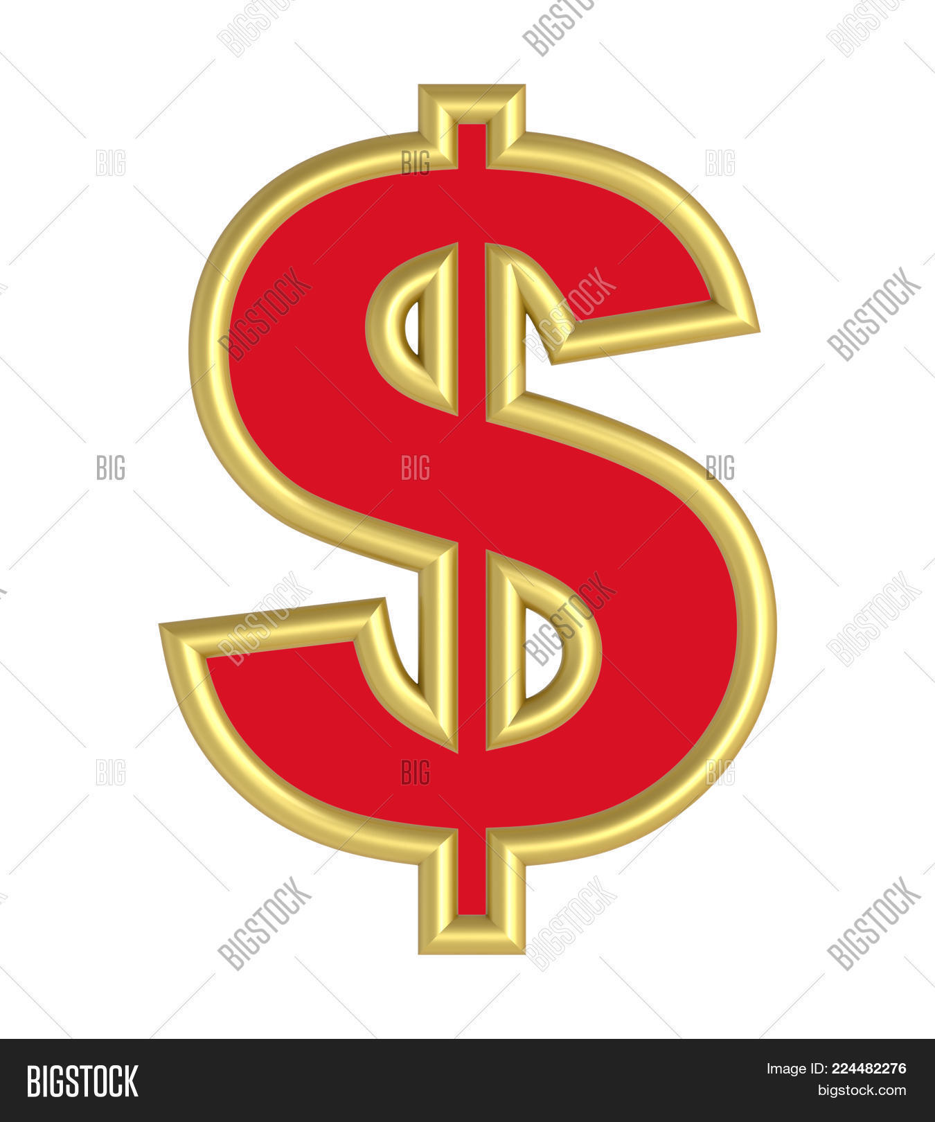 Dollar Sign Red Gold Image Photo Free Trial Bigstock