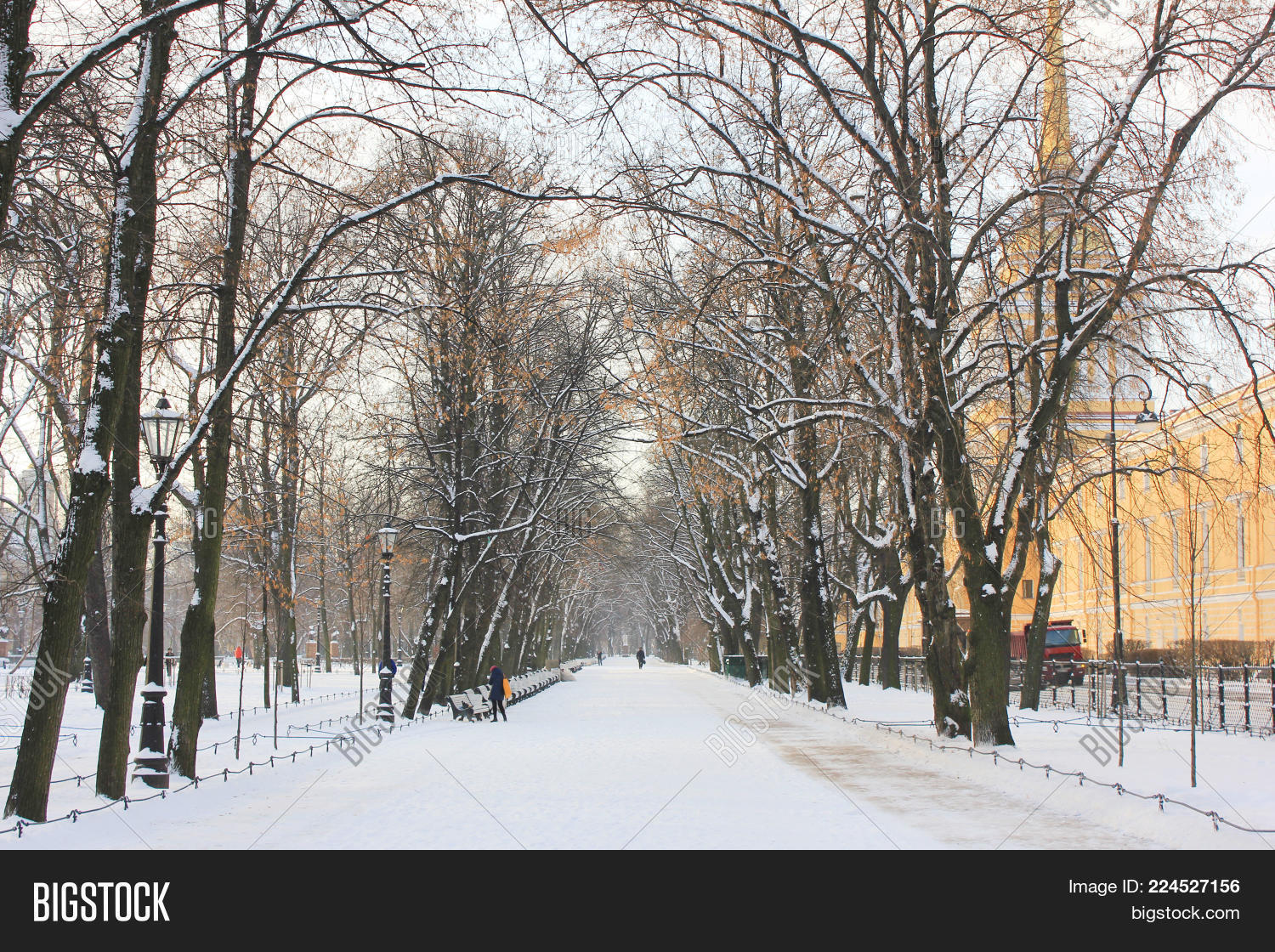 Snow Alley Winter Image Photo Free Trial Bigstock