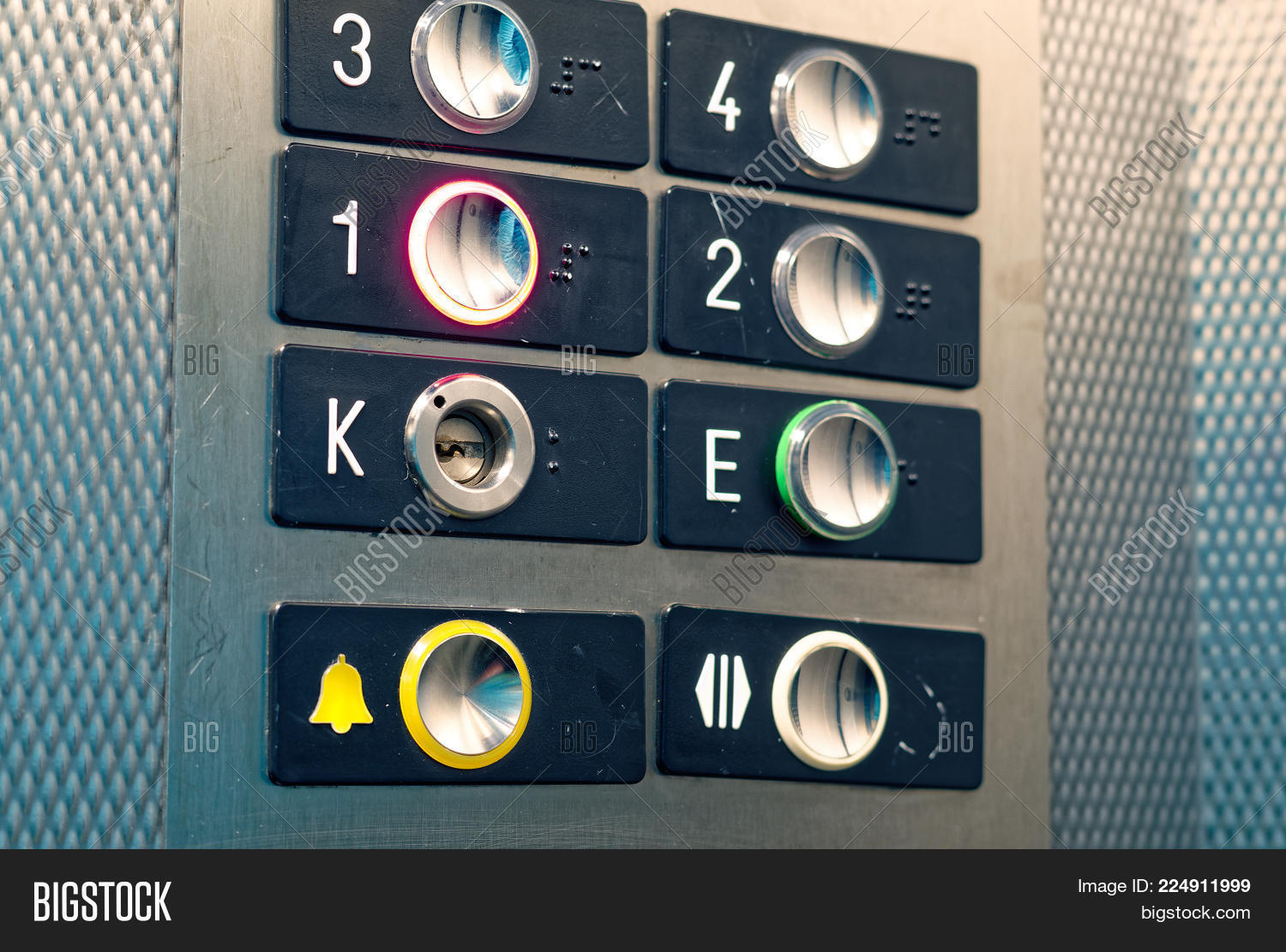 Elevator Knobs Yellow Image Photo Free Trial Bigstock