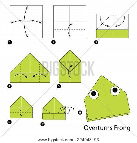 step by step instructions how to make origami A Overturns Frog