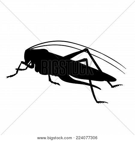 grasshopper  green  vector illustration  black silhouette  profile  side