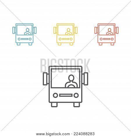Bus vector icon. Vector illustration for websites