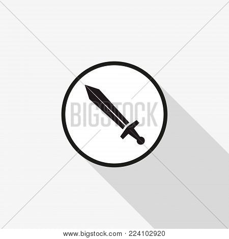 Vector icon sword with a long shadow