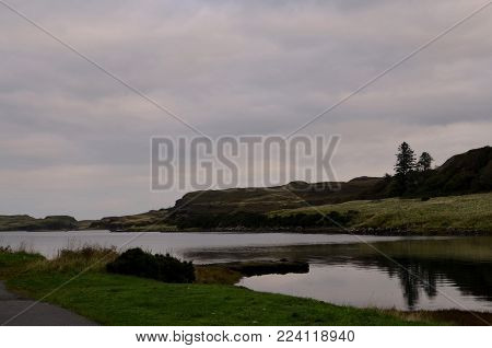 Beautiful landscape in Isle of Skye with highlands