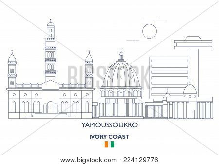 Yamoussoukro Linear City Skyline, Ivory Coast. Famous places