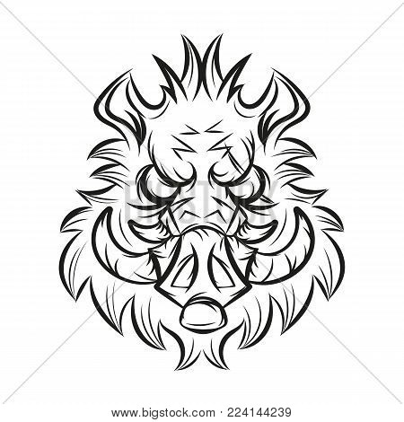 boar head sketch vector graphics color picture